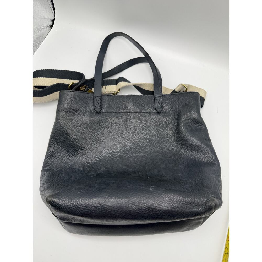 Madewell Zip-Top Medium Transport Tote Leather Crossbody Bag Black AS IS - Picture 2 of 10